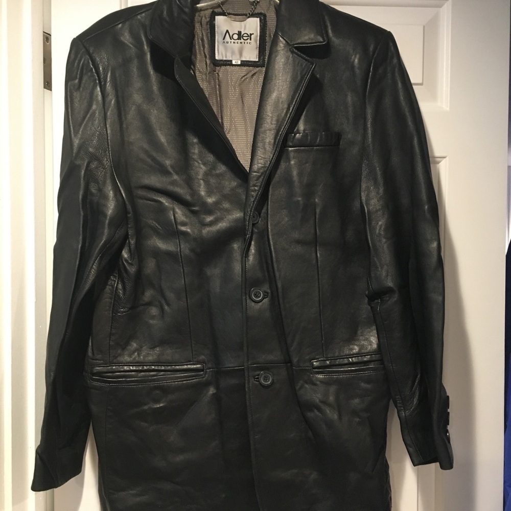 Adler leather jacket, black, Men’s size 42 - Picture 2 of 7